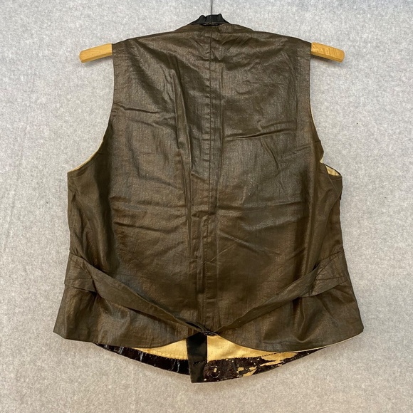 Antique Victorian Silk Satin Men's Double Breasted Vest • Black • 38" Chest - Picture 10 of 14